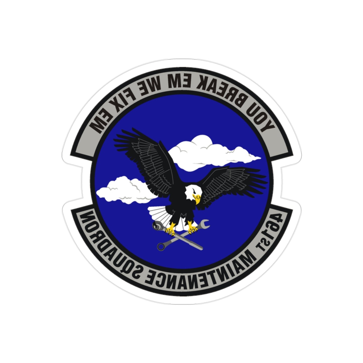 461st Maintenance Squadron (U.S. Air Force) REVERSE PRINT Transparent STICKER-2" × 2"-The Sticker Space