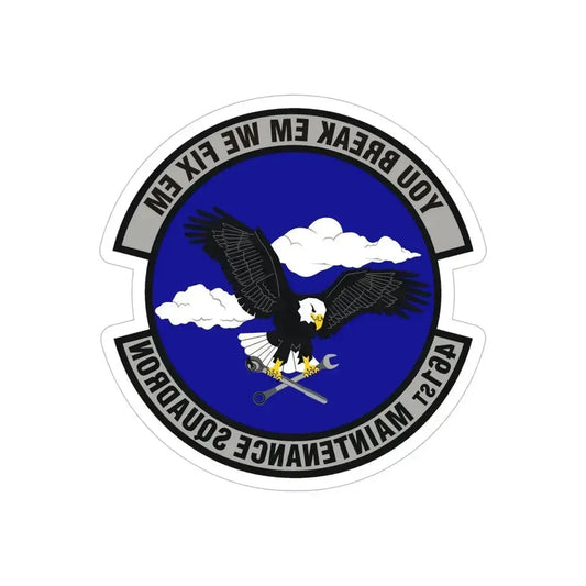 461st Maintenance Squadron (U.S. Air Force) REVERSE PRINT Transparent Die-Cut STICKER 6 Inch Die-Cut Transparent - The Sticker Space