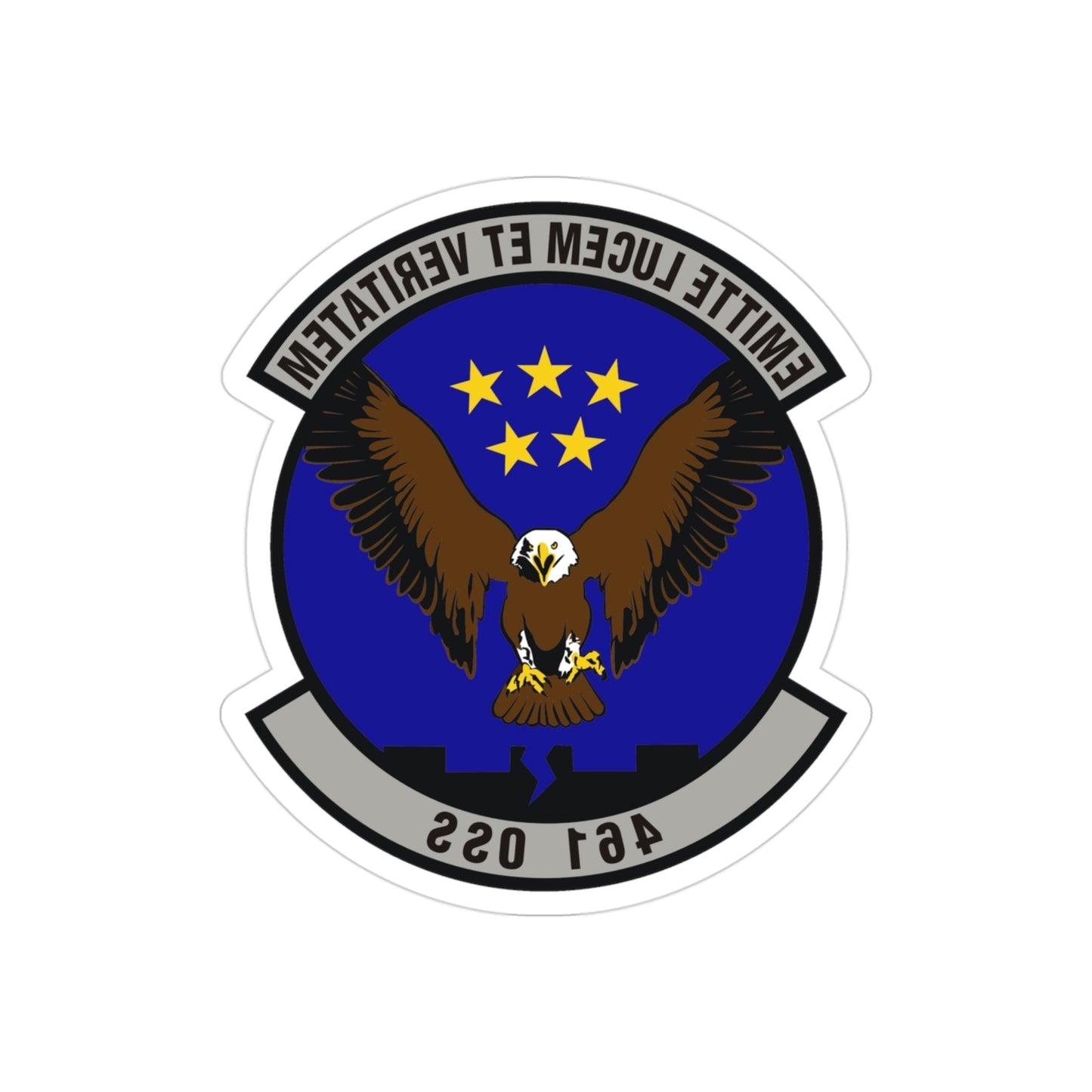 461st Operations Support Squadron (U.S. Air Force) REVERSE PRINT Transparent STICKER-3" × 3"-The Sticker Space