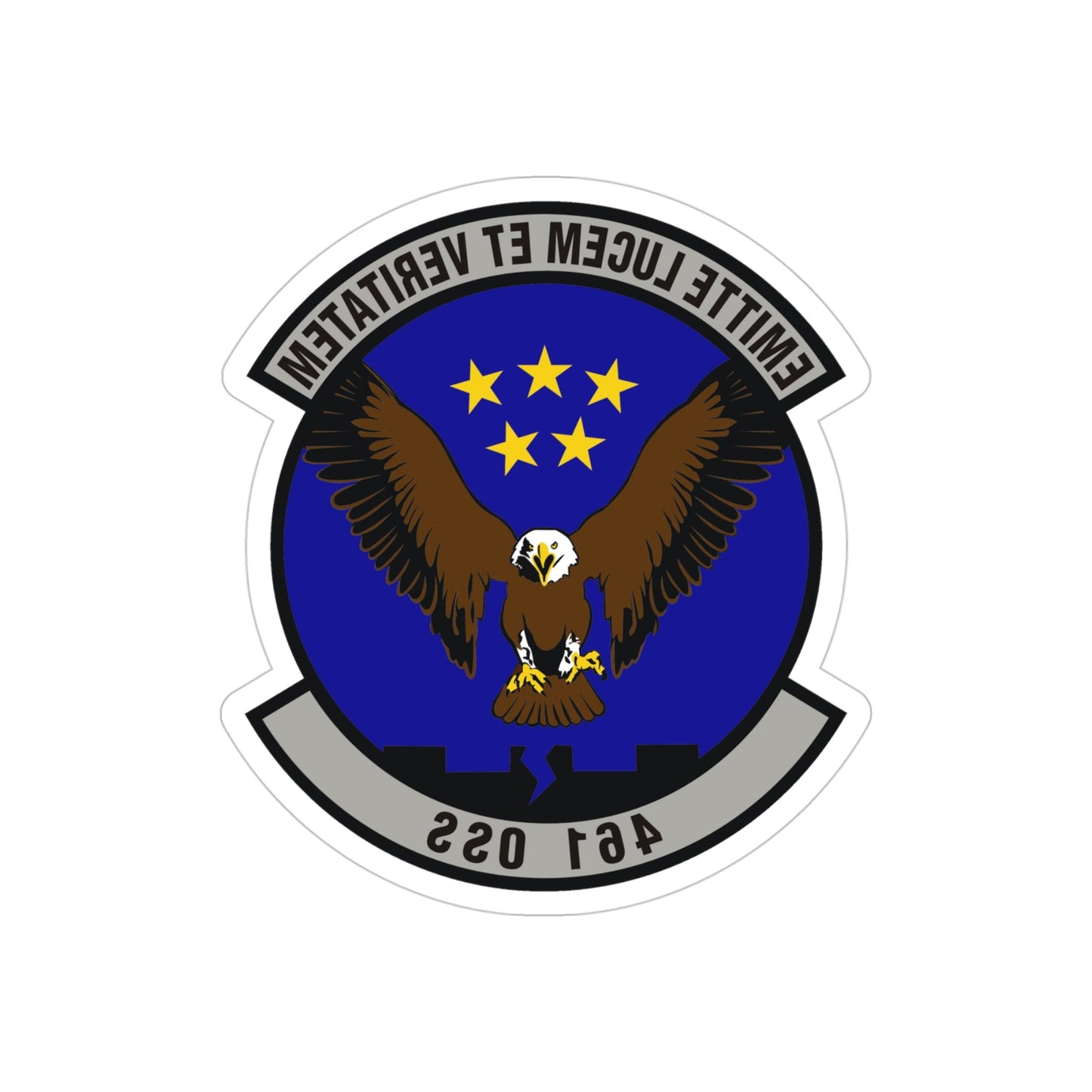 461st Operations Support Squadron (U.S. Air Force) REVERSE PRINT Transparent STICKER-4" × 4"-The Sticker Space