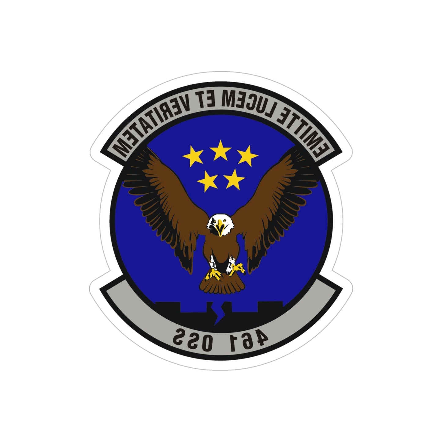 461st Operations Support Squadron (U.S. Air Force) REVERSE PRINT Transparent STICKER-5" × 5"-The Sticker Space