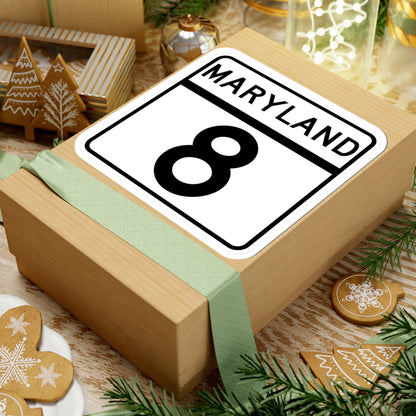 MD Route 8 (Maryland) (Road Sign) STICKER Vinyl Kiss-Cut Decal
