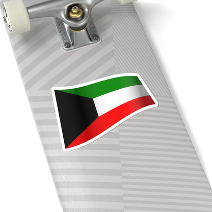 Kuwait Flag - iconic waving (Kuwait) STICKER Vinyl Kiss-Cut Decal