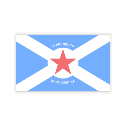 Flag of Clarksburg, West Virginia - STICKER Vinyl Kiss-Cut Decal