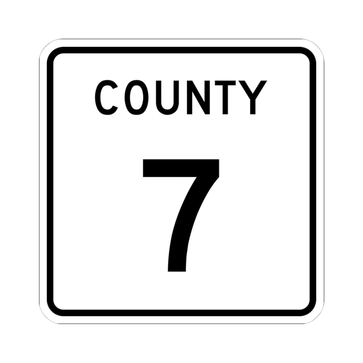 County 7 square (Minnesota) (Road Sign) STICKER Vinyl Kiss-Cut Decal