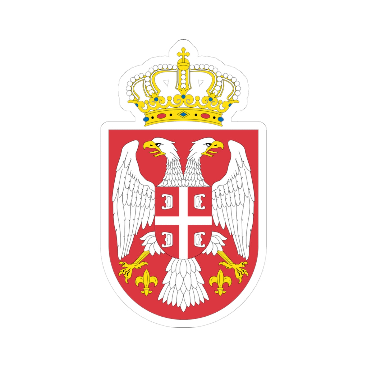 Coat of arms of Serbia small (2004 - 2010) - STICKER Vinyl Kiss-Cut Decal