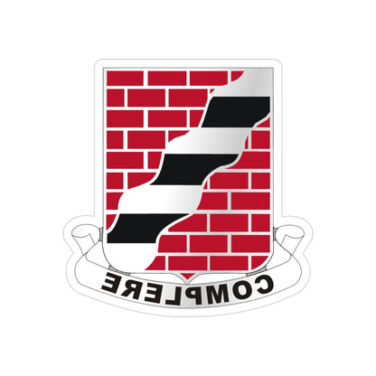 463 Engineer Battalion (U.S. Army) REVERSE PRINT Transparent STICKER-3" × 3"-The Sticker Space