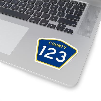 County 123 MN (Minnesota) (Road Sign) STICKER Vinyl Kiss-Cut Decal