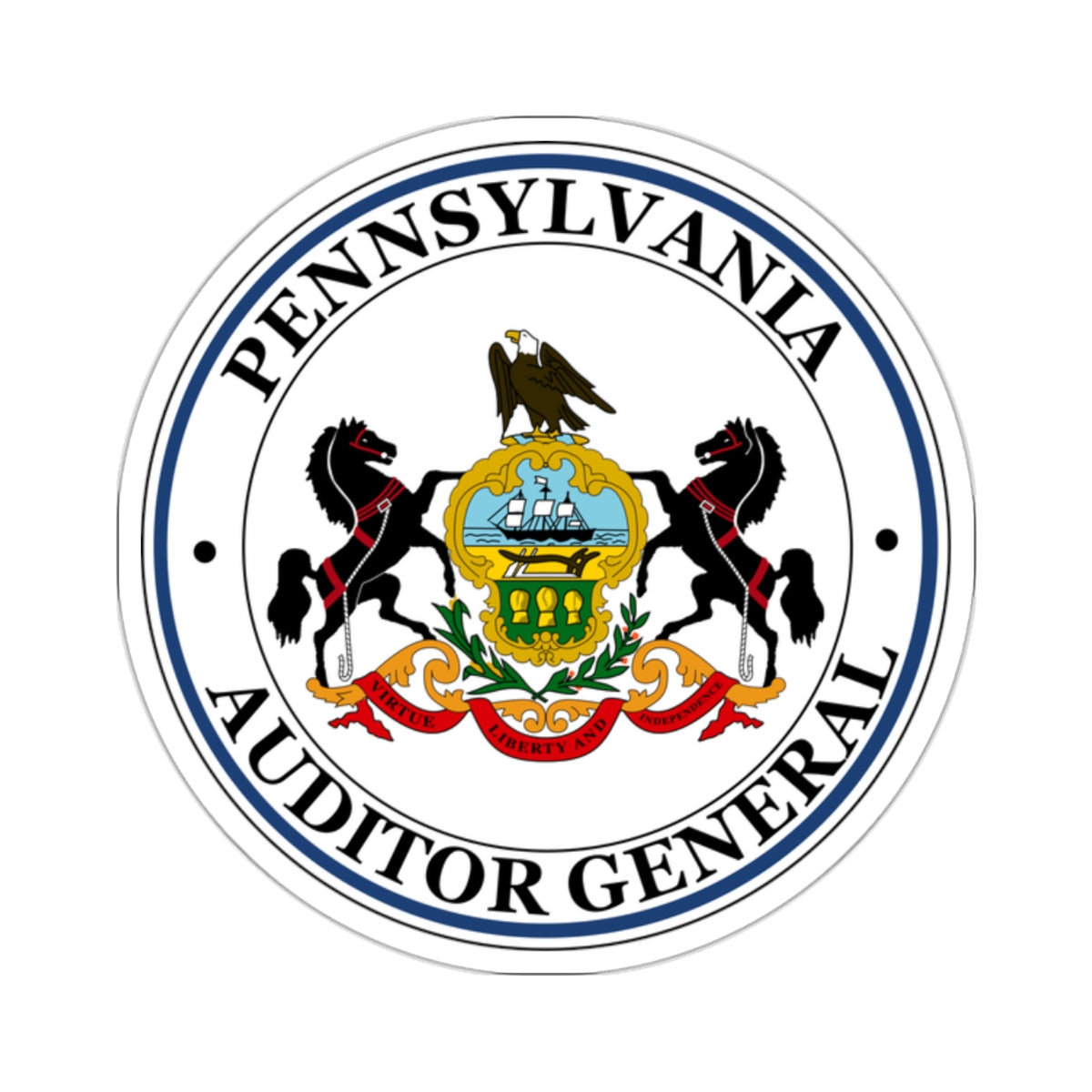 Seal of the Auditor General of Pennsylvania - STICKER Vinyl Kiss-Cut Decal