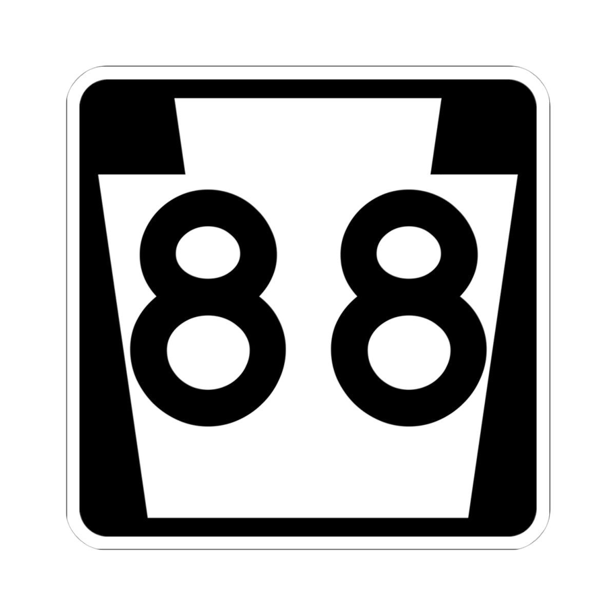 PA-88 (Pennsylvania) (Road Sign) STICKER Vinyl Kiss-Cut Decal