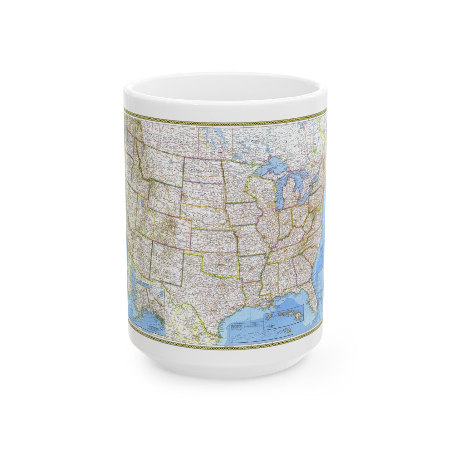 USA - The United States (1976) (Map) White Coffee Mug-15oz-The Sticker Space