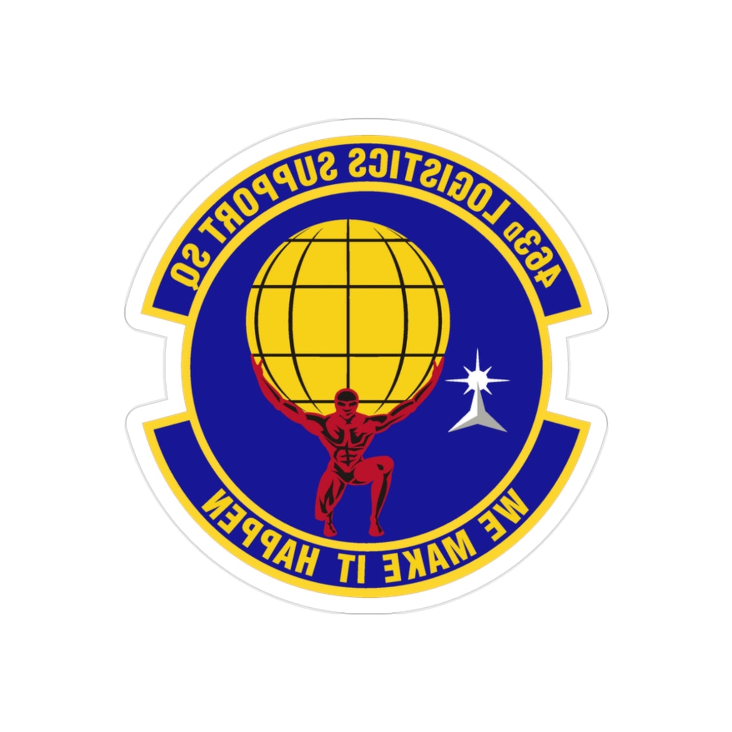 463d Logistics Support Squadron (U.S. Air Force) REVERSE PRINT Transparent STICKER-2" × 2"-The Sticker Space