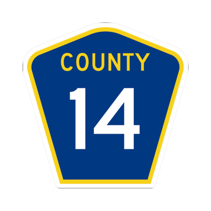 County 14 MN (Minnesota) (Road Sign) STICKER Vinyl Kiss-Cut Decal