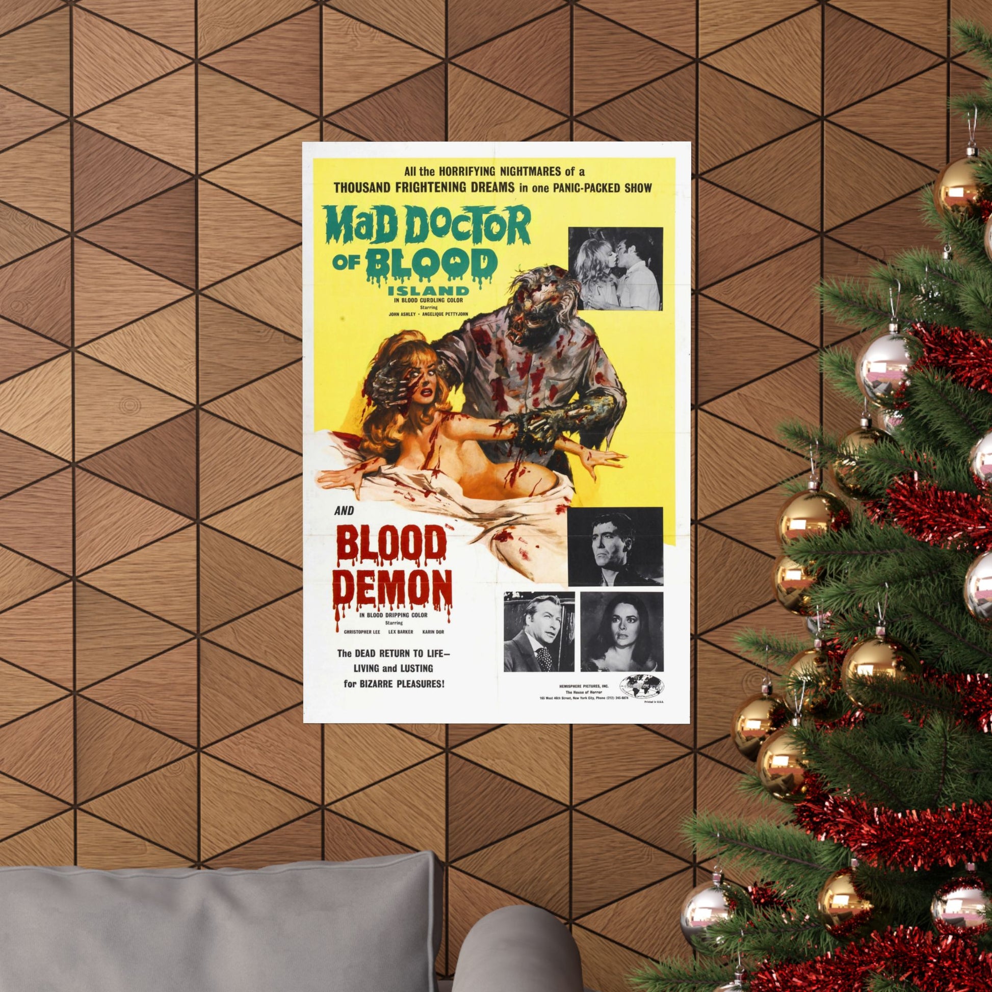 MAD DOCTOR OF BLOOD ISLAND + BLOOD DEMON 1969 - Paper Movie Poster-The Sticker Space