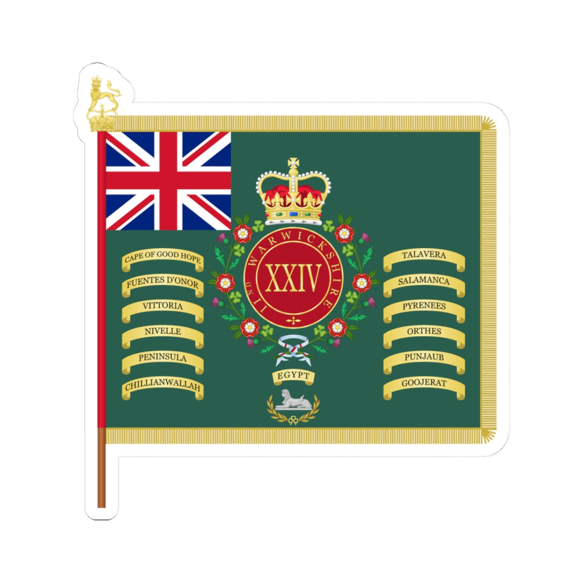 Warwickshire Regimental Colours (United Kingdom) STICKER Vinyl Kiss-Cut Decal