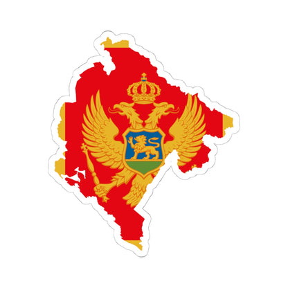 Flag map of Montenegro (Montenegro) STICKER Vinyl Kiss-Cut Decal