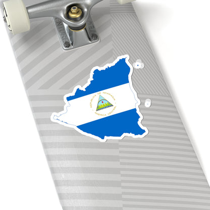 Flag map of Nicaragua (Nicaragua) STICKER Vinyl Kiss-Cut Decal
