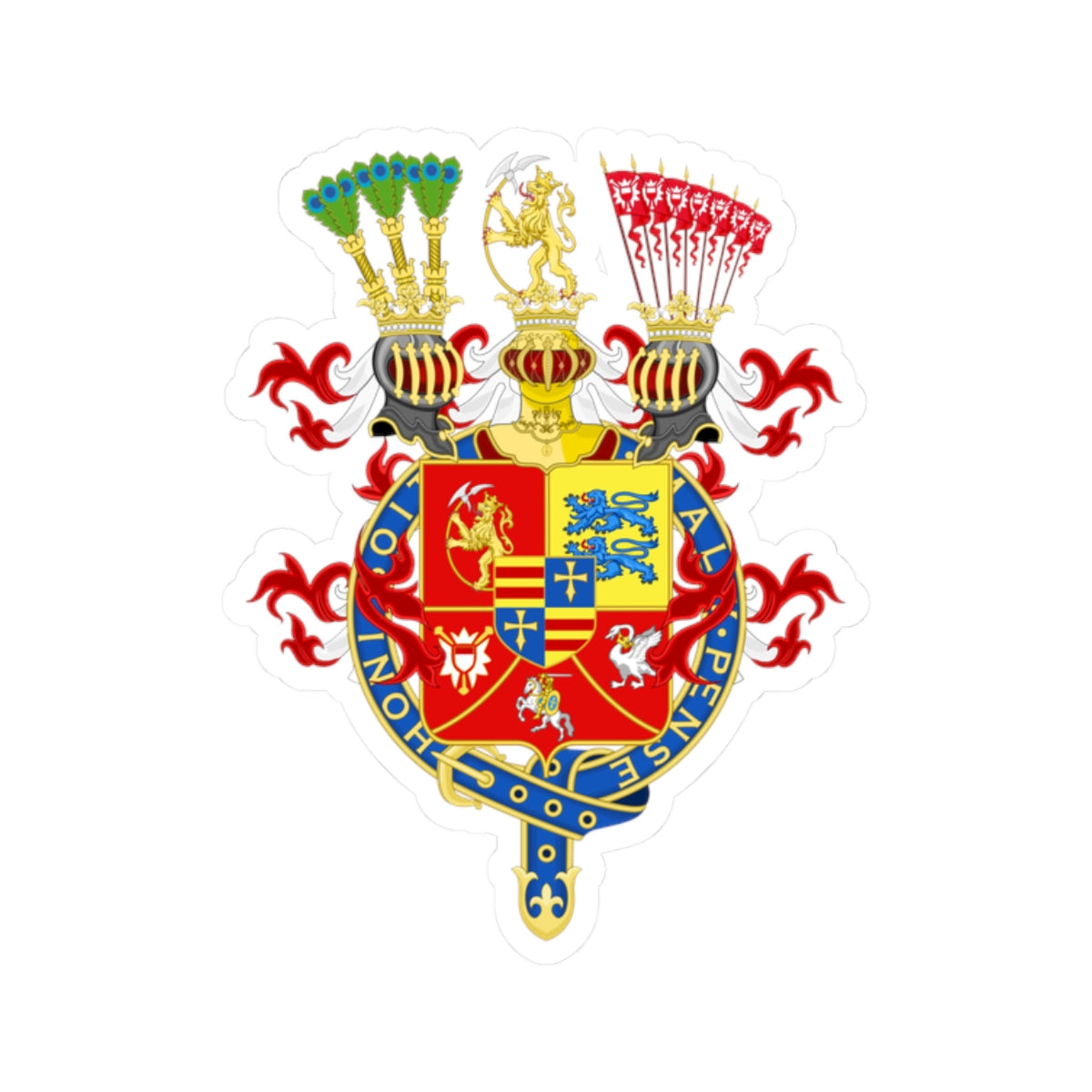 Armoiries de Adolphe de Holstein-Gottorp (Denmark) (Coat of Arms) STICKER Vinyl Kiss-Cut Decal