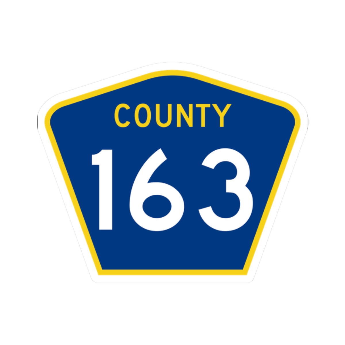 County 163 MN (Minnesota) (Road Sign) STICKER Vinyl Kiss-Cut Decal