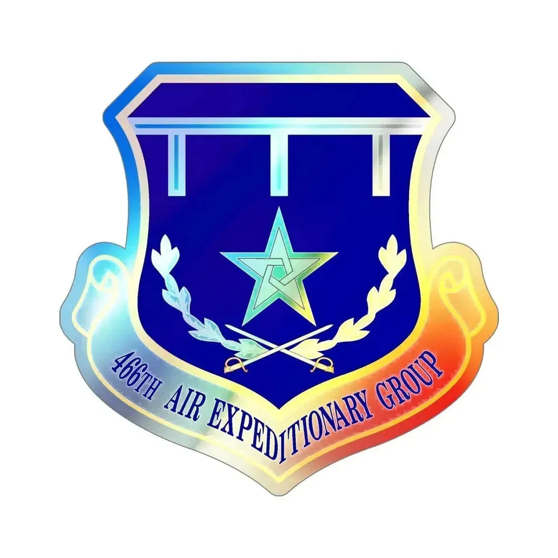 466th Air Expeditionary Group (U.S. Air Force) Holographic STICKER Die-Cut Vinyl Decal 6 Inch Holographic - The Sticker Space