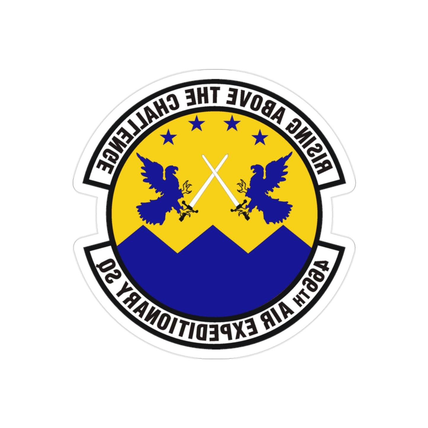 466th Air Expeditionary Squadron (U.S. Air Force) REVERSE PRINT Transparent STICKER-2" × 2"-The Sticker Space