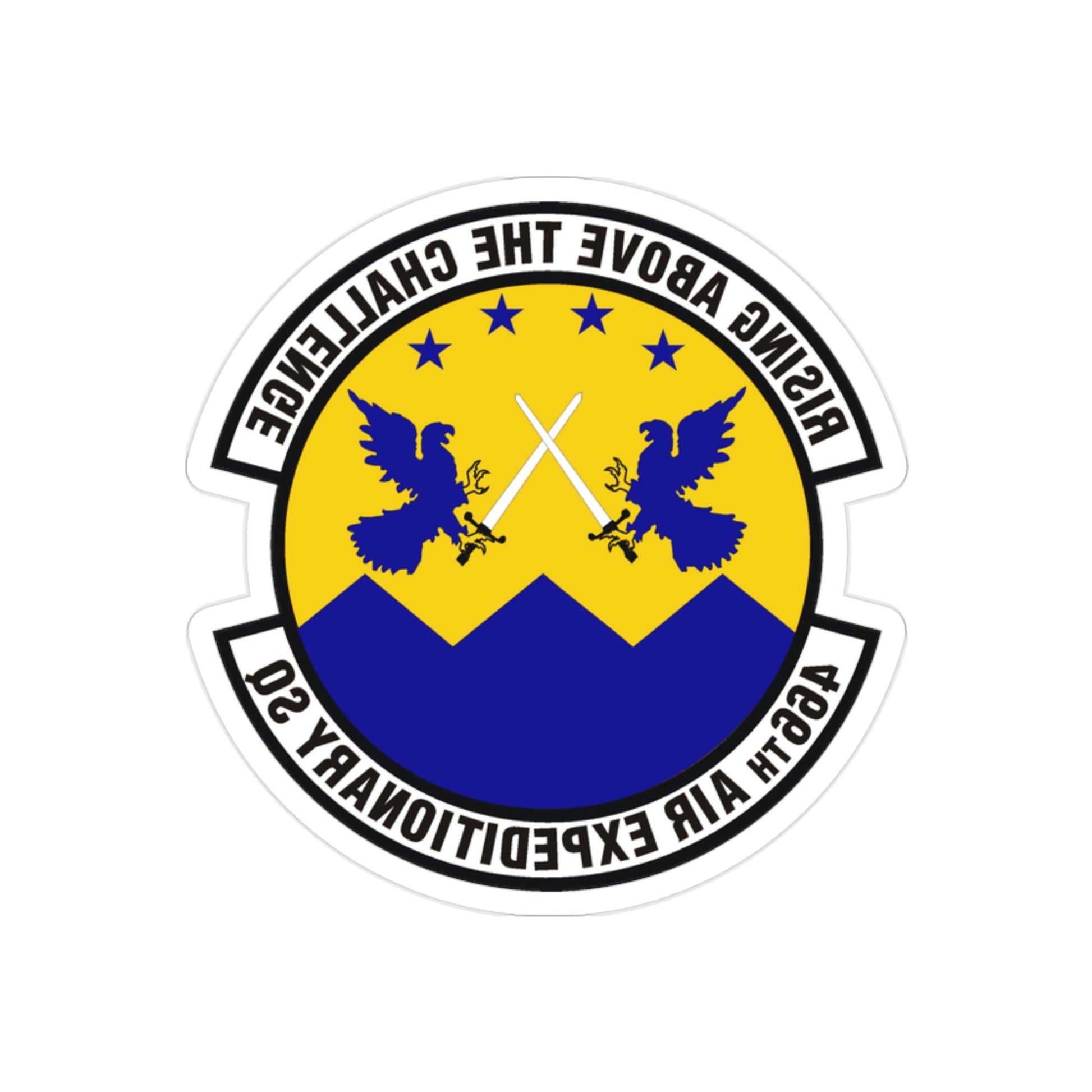 466th Air Expeditionary Squadron (U.S. Air Force) REVERSE PRINT Transparent STICKER-2" × 2"-The Sticker Space