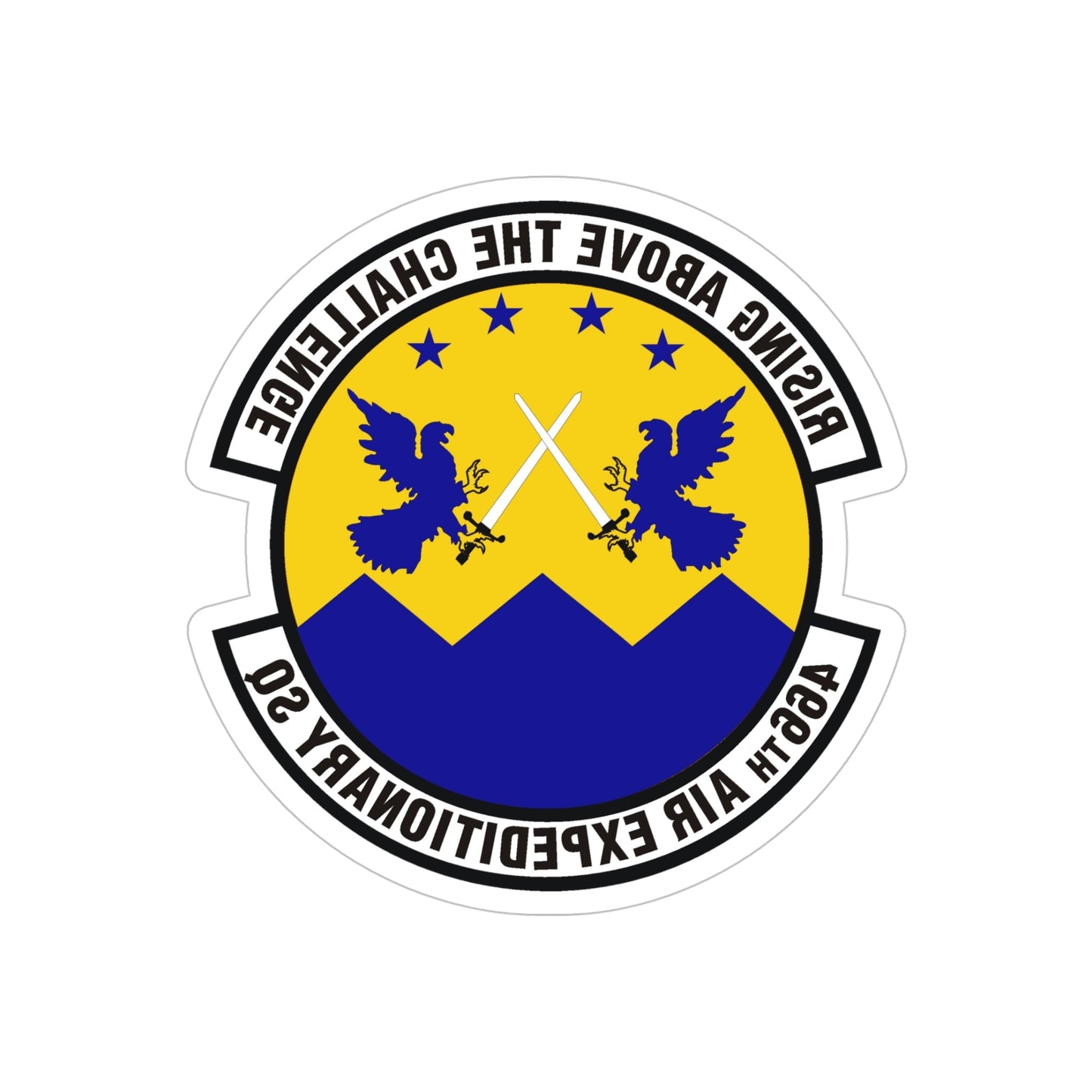 466th Air Expeditionary Squadron (U.S. Air Force) REVERSE PRINT Transparent STICKER-5" × 5"-The Sticker Space