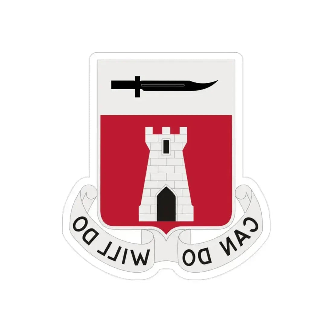 467 Engineer Battalion (U.S. Army) REVERSE PRINT Transparent Die-Cut STICKER 2 Inch Die-Cut Transparent - The Sticker Space