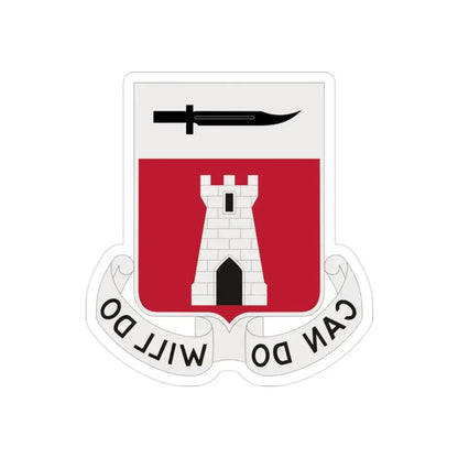 467 Engineer Battalion (U.S. Army) REVERSE PRINT Transparent Die-Cut STICKER 2 Inch Die-Cut Transparent - The Sticker Space