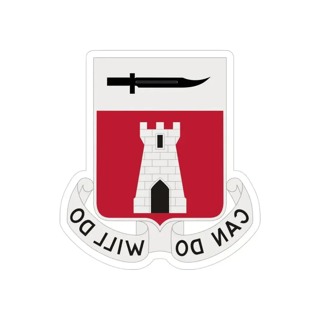 467 Engineer Battalion (U.S. Army) REVERSE PRINT Transparent Die-Cut STICKER 3 Inch Die-Cut Transparent - The Sticker Space