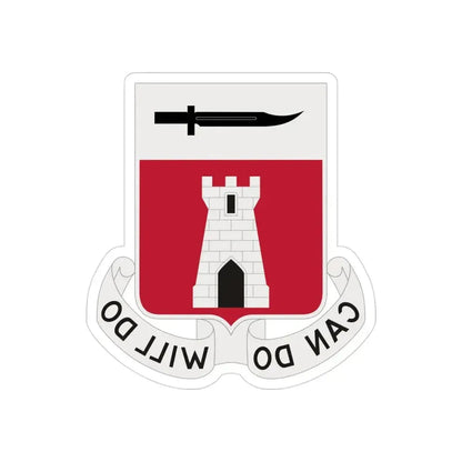 467 Engineer Battalion (U.S. Army) REVERSE PRINT Transparent Die-Cut STICKER 3 Inch Die-Cut Transparent - The Sticker Space