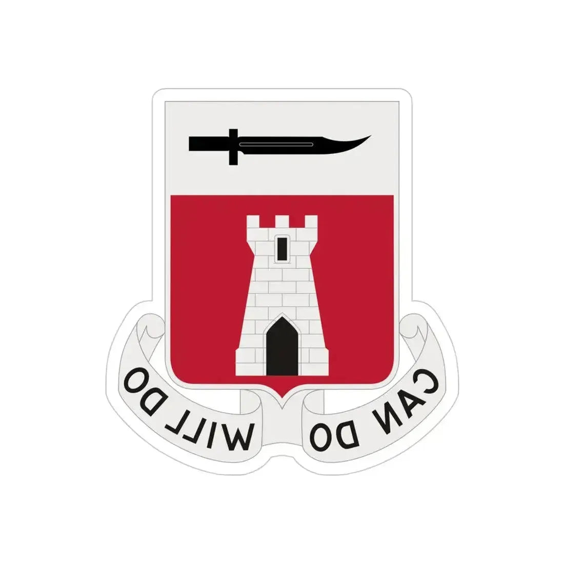 467 Engineer Battalion (U.S. Army) REVERSE PRINT Transparent Die-Cut STICKER 4 Inch Die-Cut Transparent - The Sticker Space