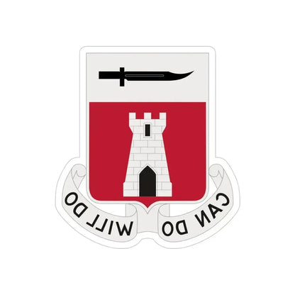 467 Engineer Battalion (U.S. Army) REVERSE PRINT Transparent Die-Cut STICKER 4 Inch Die-Cut Transparent - The Sticker Space