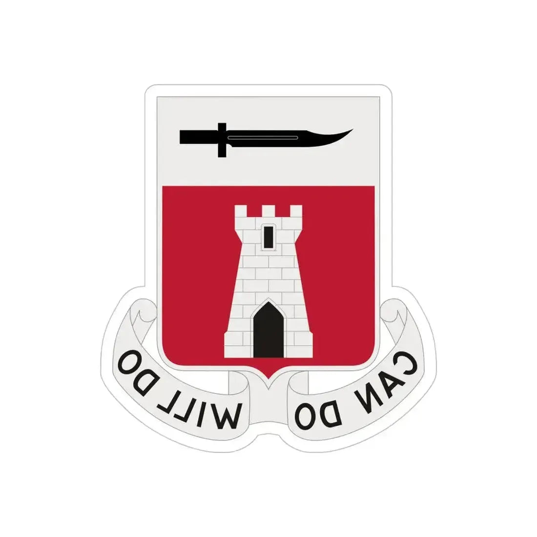 467 Engineer Battalion (U.S. Army) REVERSE PRINT Transparent Die-Cut STICKER 5 Inch Die-Cut Transparent - The Sticker Space