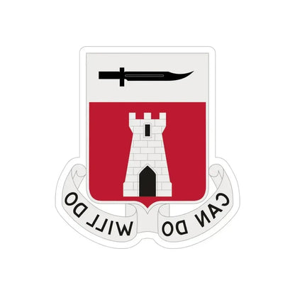 467 Engineer Battalion (U.S. Army) REVERSE PRINT Transparent Die-Cut STICKER 5 Inch Die-Cut Transparent - The Sticker Space