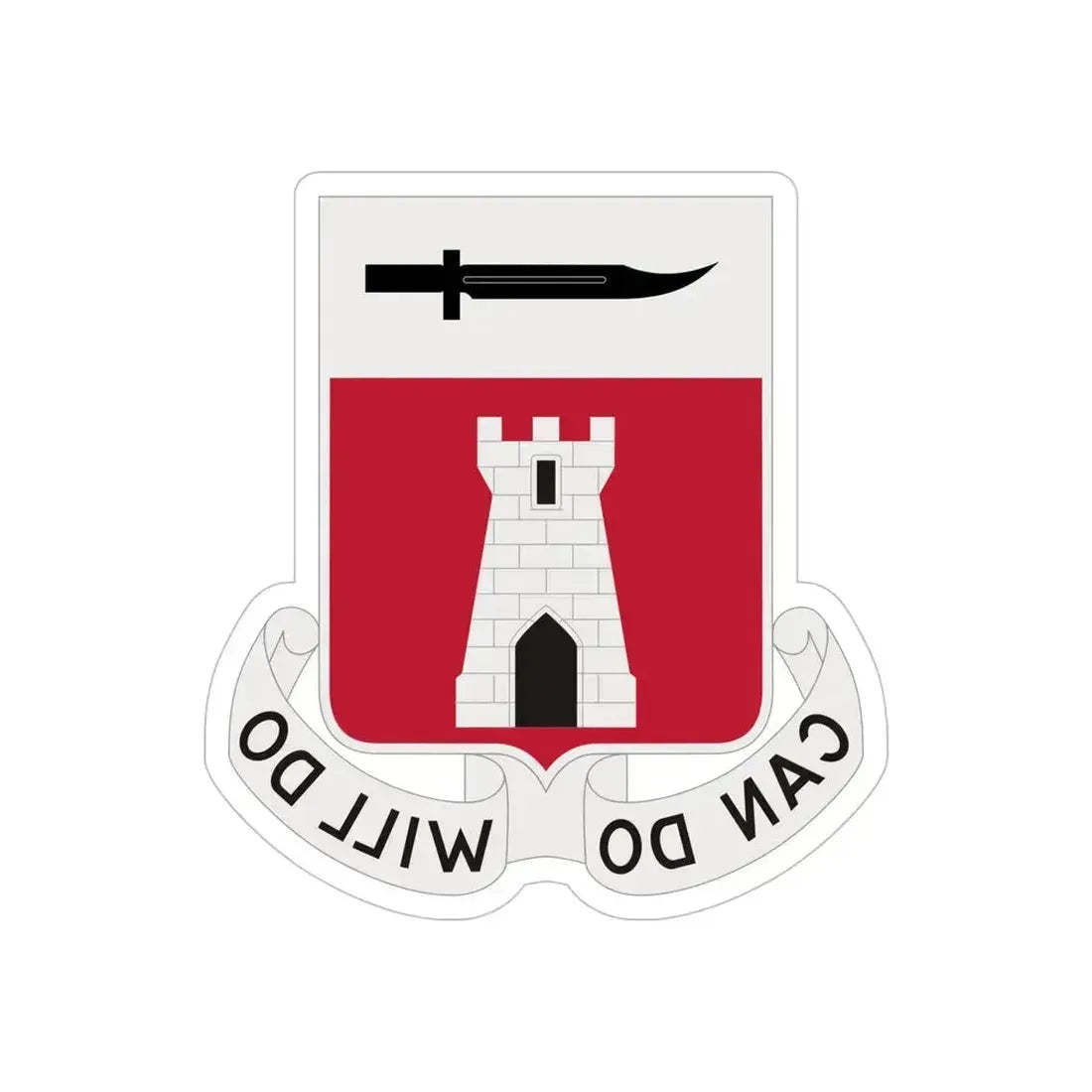 467 Engineer Battalion (U.S. Army) REVERSE PRINT Transparent Die-Cut STICKER 6 Inch Die-Cut Transparent - The Sticker Space