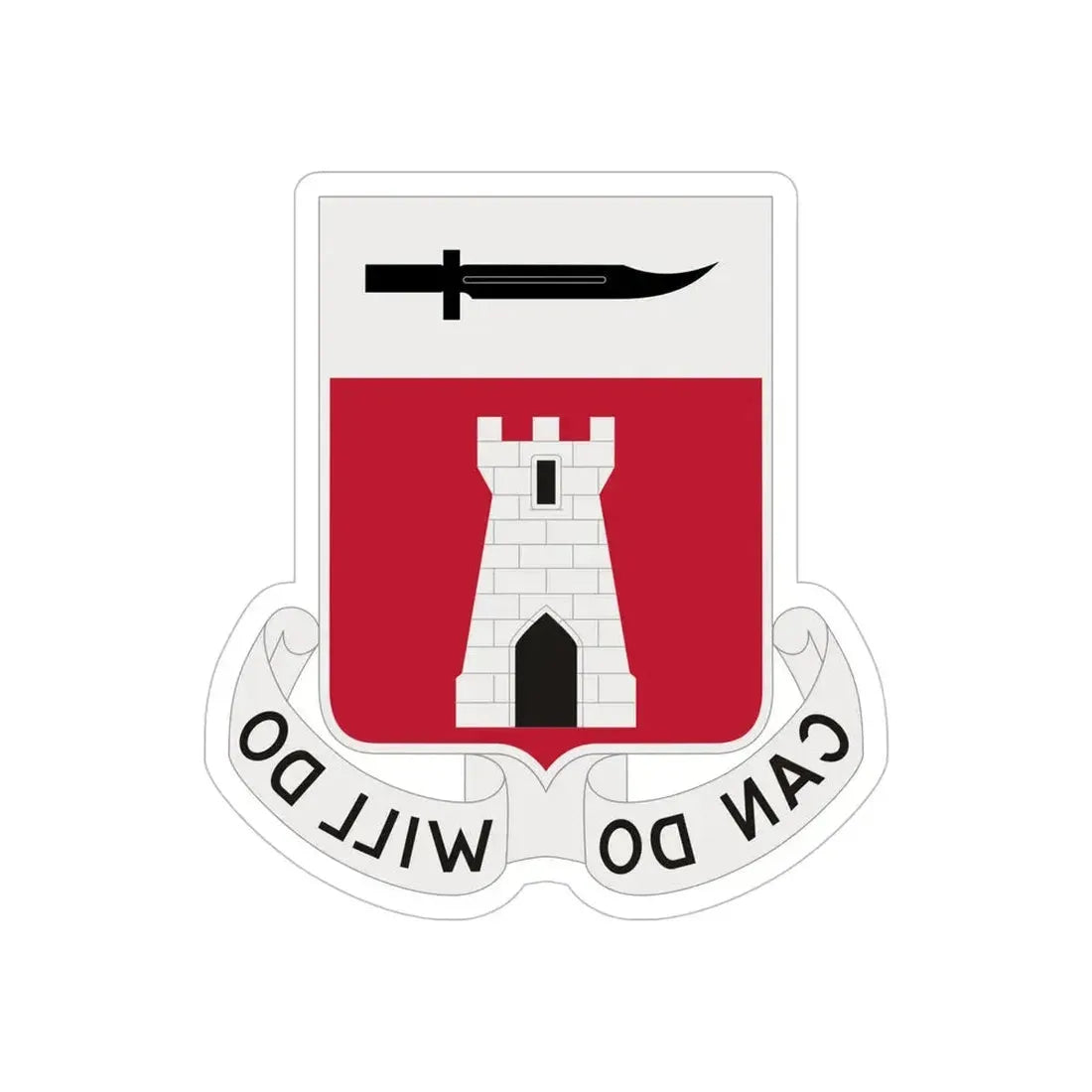 467 Engineer Battalion (U.S. Army) REVERSE PRINT Transparent Die-Cut STICKER - The Sticker Space