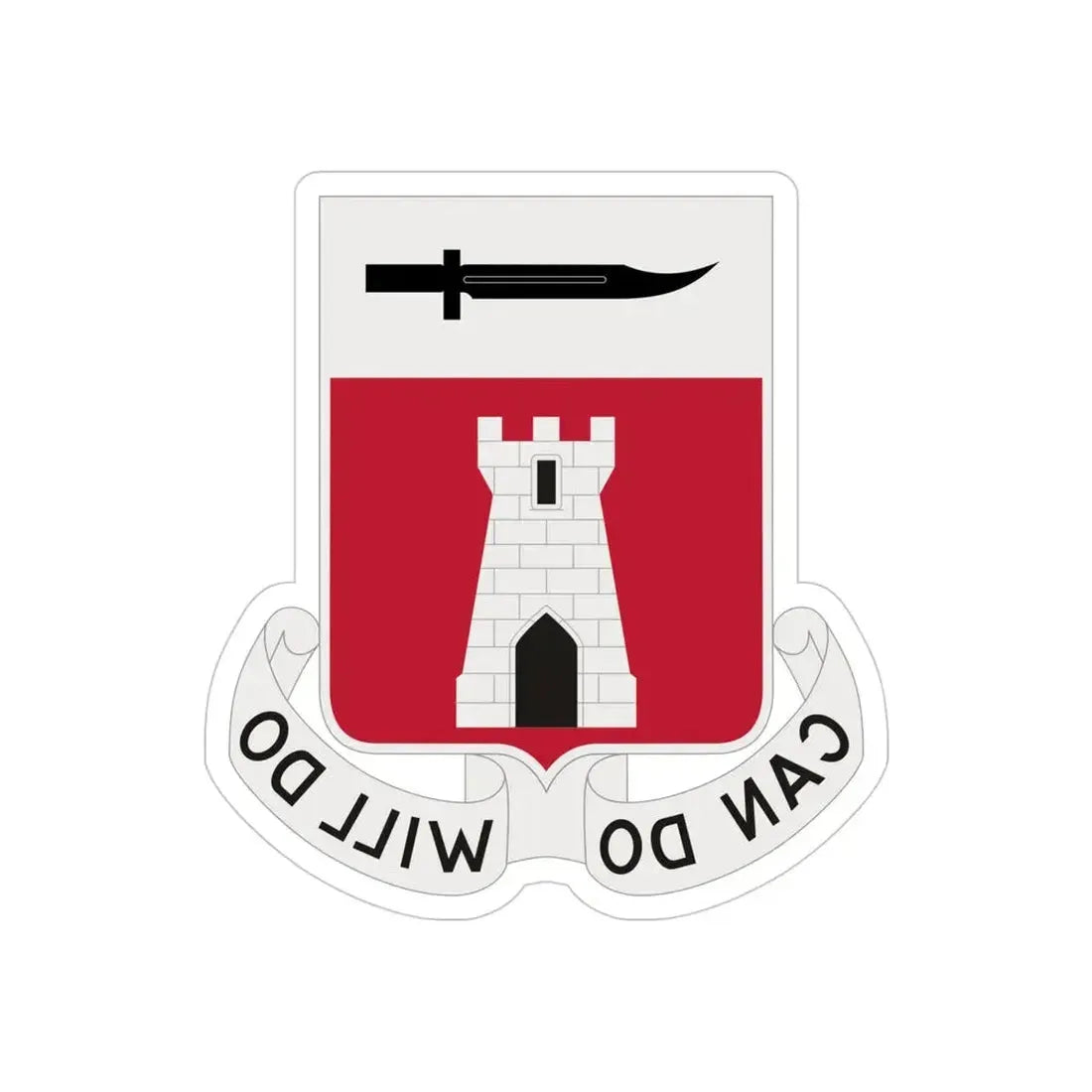 467 Engineer Battalion (U.S. Army) REVERSE PRINT Transparent Die-Cut STICKER - The Sticker Space