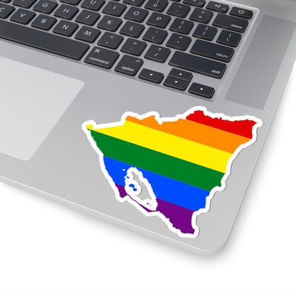 LGBT flag map of Nicaragua (Nicaragua) STICKER Vinyl Kiss-Cut Decal