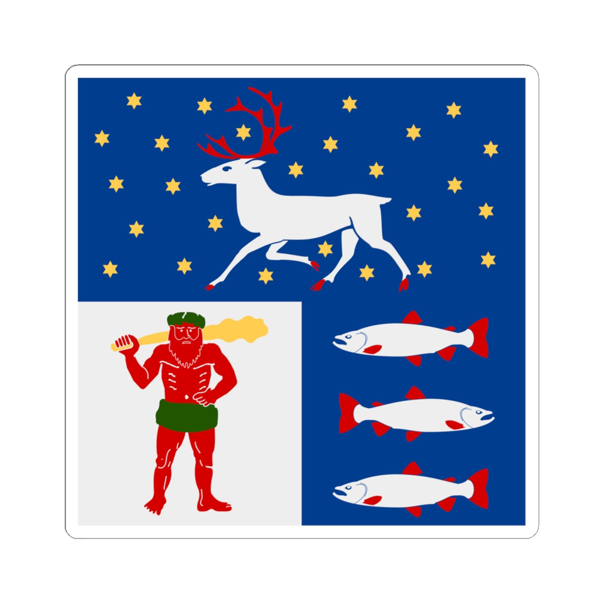 Vasterbottens lan vapenflagga (Sweden) STICKER Vinyl Kiss-Cut Decal