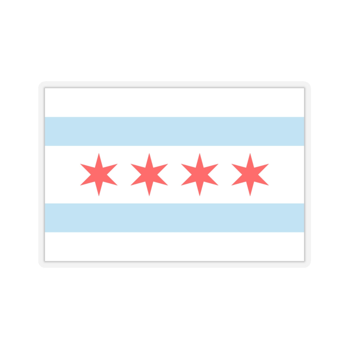 Flag of Chicago, Illinois - STICKER Vinyl Kiss-Cut Decal