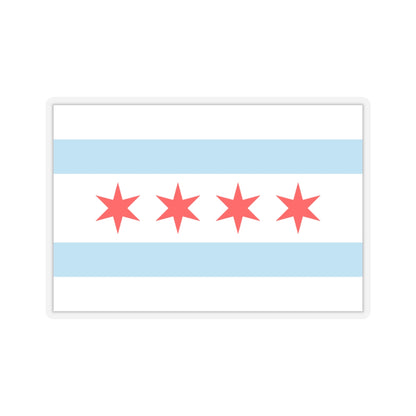 Flag of Chicago, Illinois - STICKER Vinyl Kiss-Cut Decal