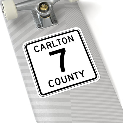 Carlton County 7 MN (Minnesota) (Road Sign) STICKER Vinyl Kiss-Cut Decal