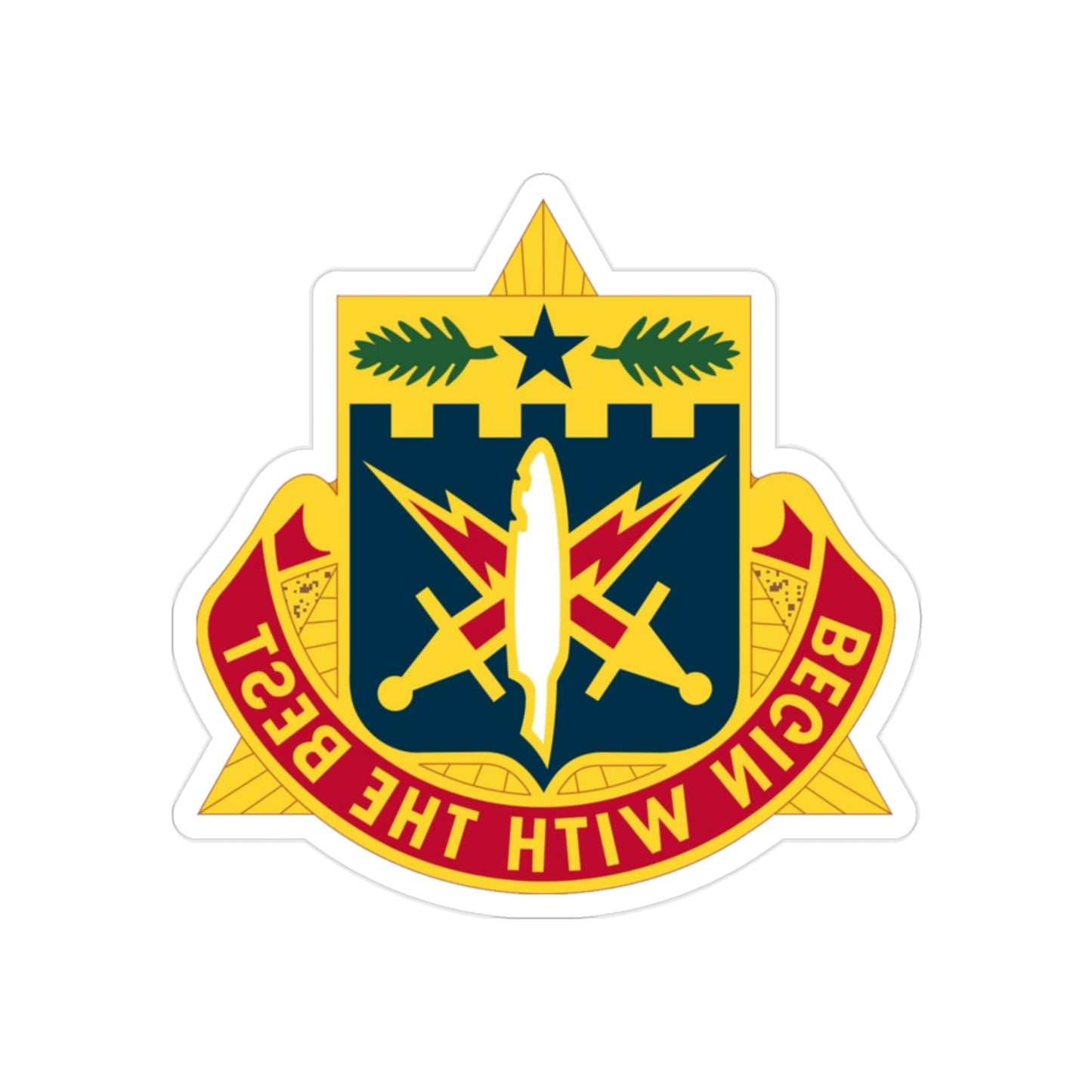 46th Adjutant General Battalion (U.S. Army) REVERSE PRINT Transparent STICKER-2" × 2"-The Sticker Space