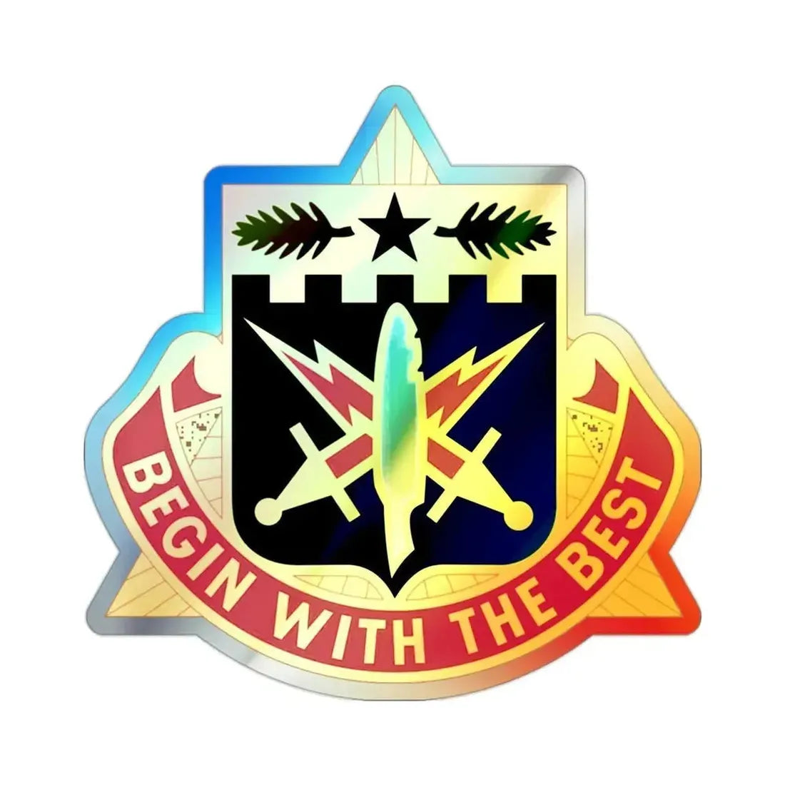 46th Adjutant General Battalion (U.S. Army) Holographic STICKER Die-Cut Vinyl Decal 2 Inch Holographic - The Sticker Space
