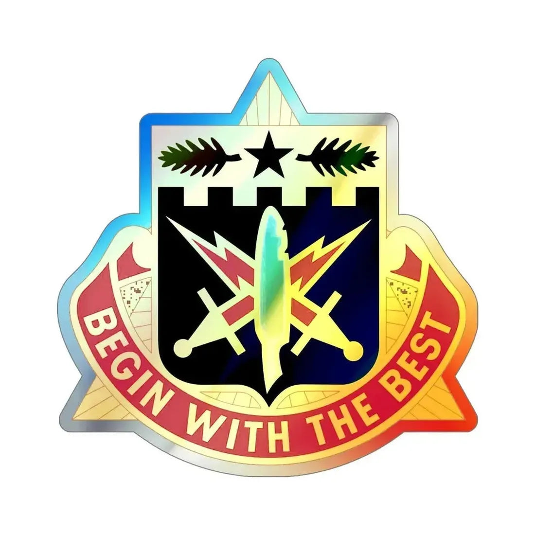 46th Adjutant General Battalion (U.S. Army) Holographic STICKER Die-Cut Vinyl Decal 5 Inch Holographic - The Sticker Space