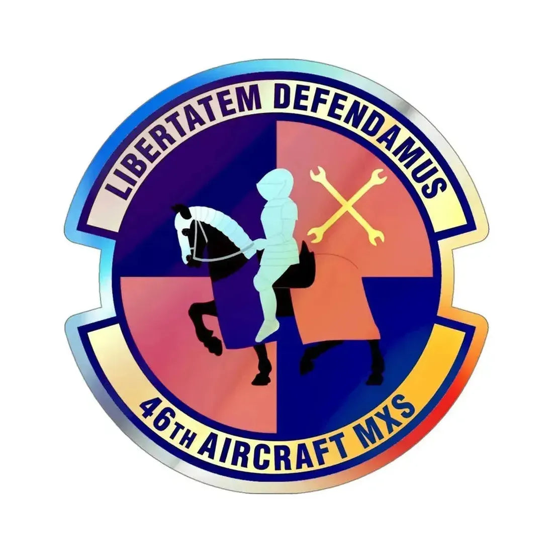 46th Aircraft Maintenance Squadron (U.S. Air Force) Holographic STICKER Die-Cut Vinyl Decal 4 Inch Holographic - The Sticker Space