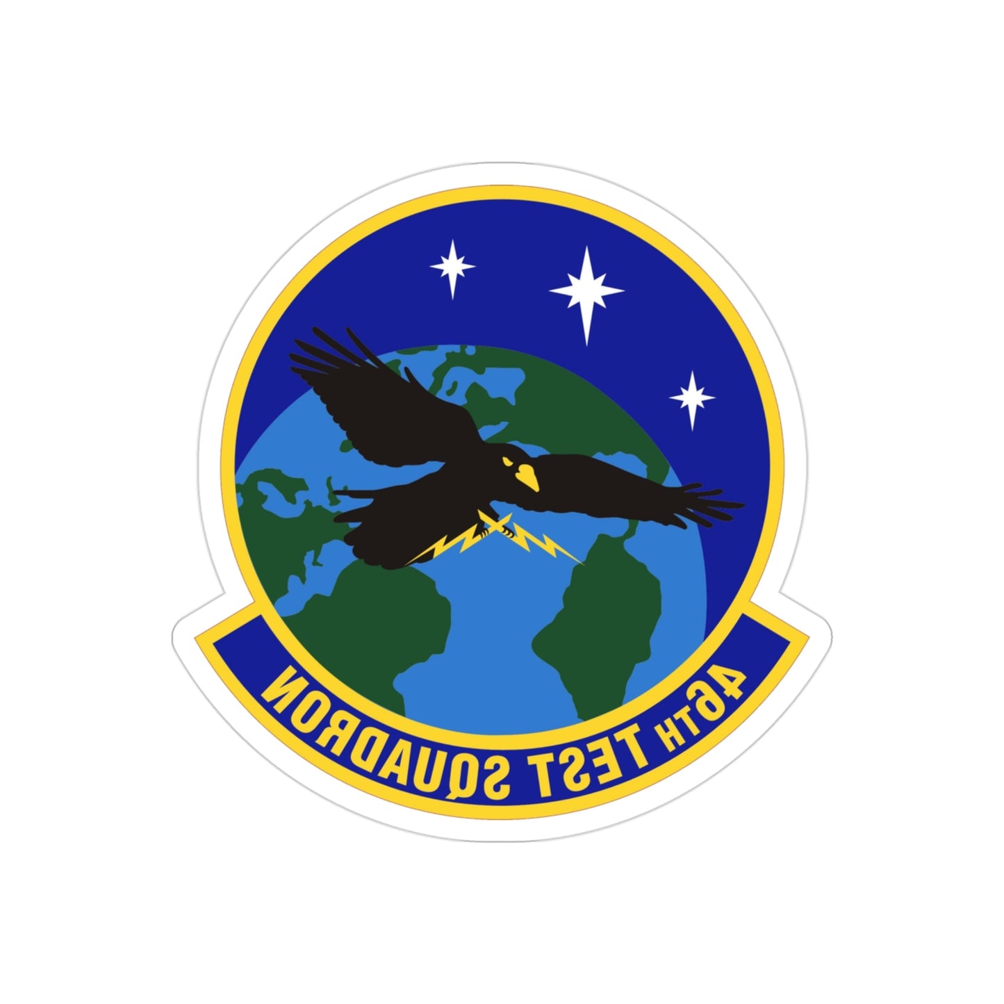 46th Test Squadron (U.S. Air Force) REVERSE PRINT Transparent STICKER-3" × 3"-The Sticker Space