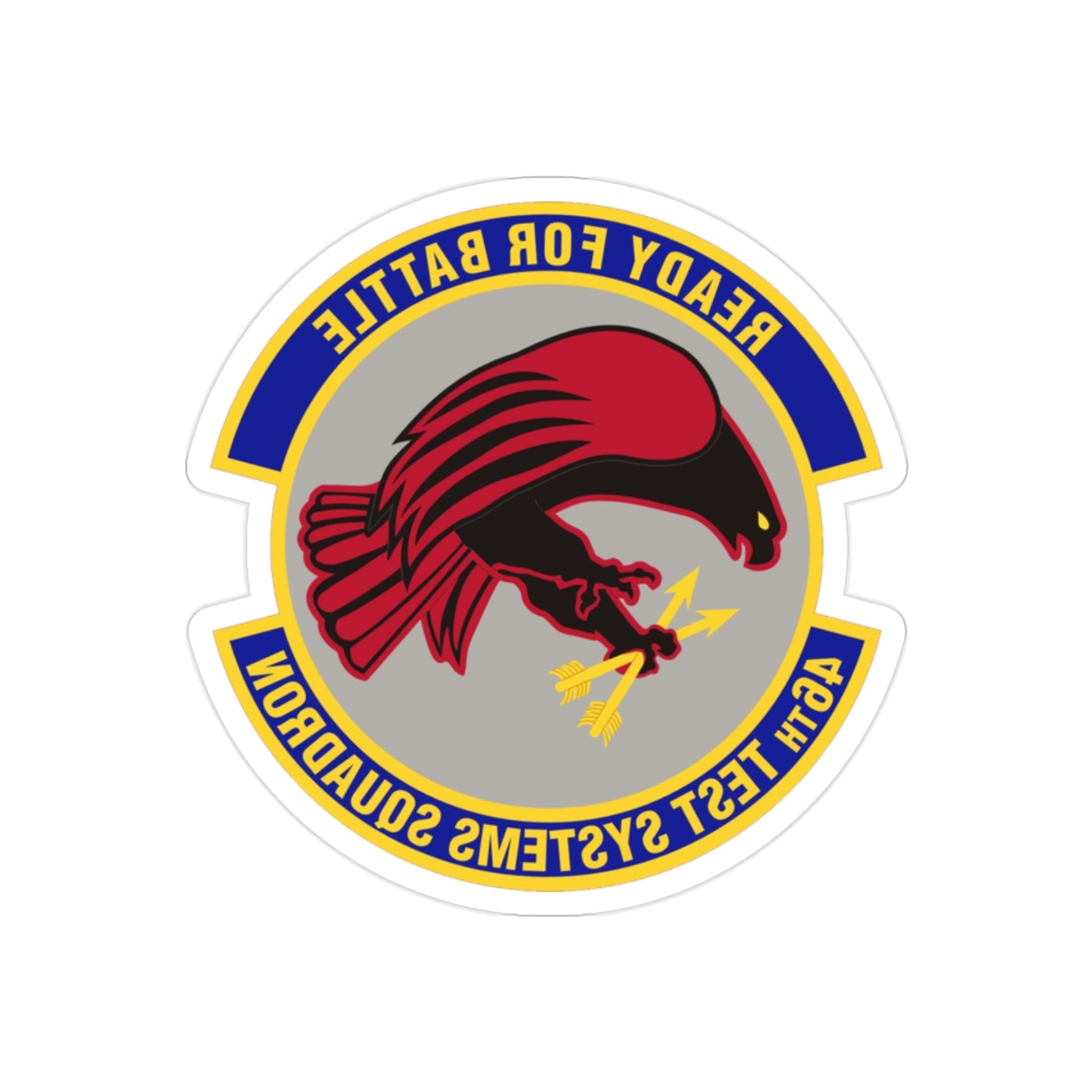 46th Test Systems Squadron (U.S. Air Force) REVERSE PRINT Transparent STICKER-2" × 2"-The Sticker Space