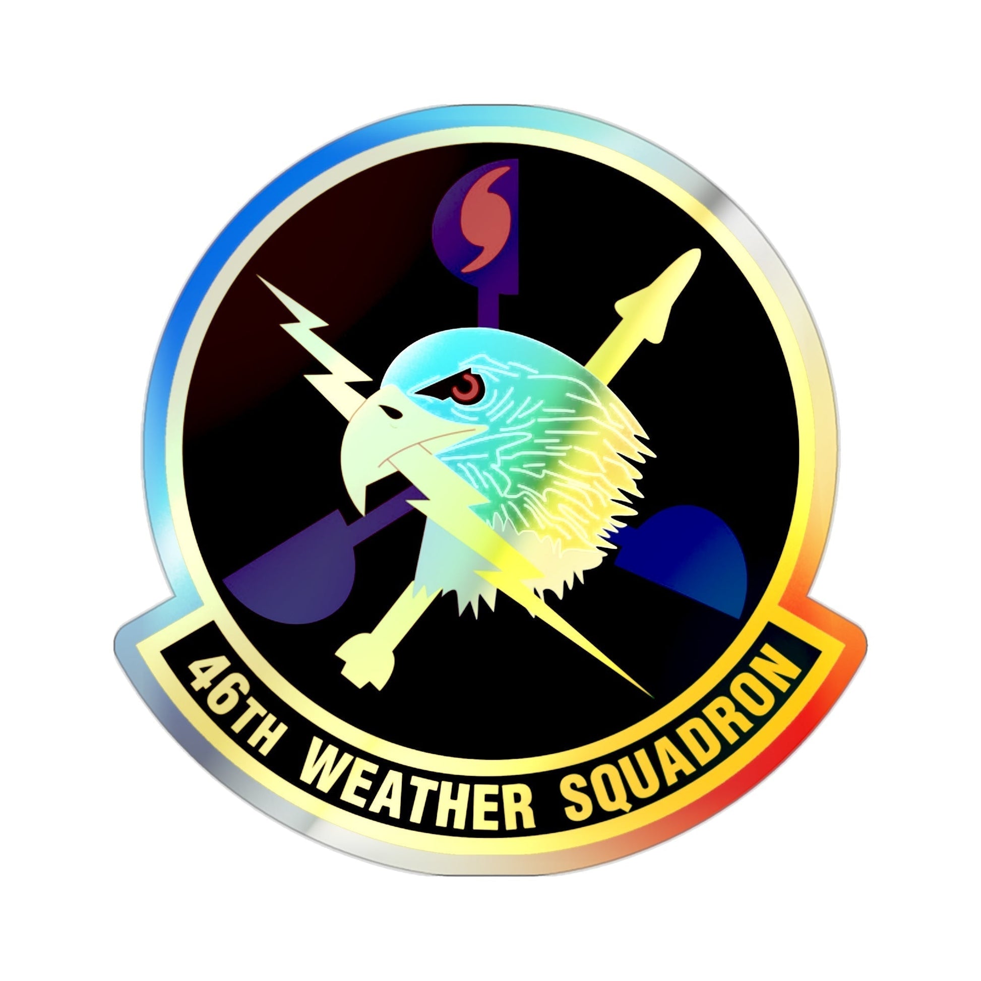 46th Weather Squadron (U.S. Air Force) Holographic STICKER Die-Cut Vinyl Decal-2 Inch-The Sticker Space